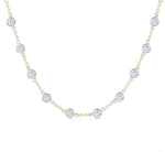 Load image into Gallery viewer, 5 Ctw Bezel Set Round Cut Diamond Station Necklace in 14K Yellow and White Gold
