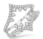 Load image into Gallery viewer, 5/8 Ctw Pointed Arch Round Cut Diamond Insert Ring in 14K White Gold