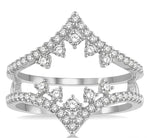 Load image into Gallery viewer, 5/8 Ctw Pointed Arch Round Cut Diamond Insert Ring in 14K White Gold