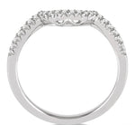 Load image into Gallery viewer, 1/8 Ctw Curved Center Round Cut Diamond Wedding Band in 14K White Gold