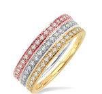 Load image into Gallery viewer, 1/2 Ctw Round Cut Diamond Band in 14K Tri Color Gold