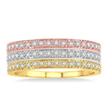 Load image into Gallery viewer, 1/2 Ctw Round Cut Diamond Band in 14K Tri Color Gold