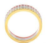 Load image into Gallery viewer, 1/2 Ctw Round Cut Diamond Band in 14K Tri Color Gold