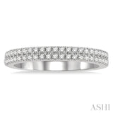 1/3 Ctw Round Cut Diamond Wedding Band in 14K White Gold
