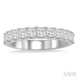 1 1/5 Ctw Princess Cut Diamond Wedding Band in 14K White Gold