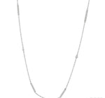 Load image into Gallery viewer, 1/2 Ctw Bar and Circular Mount Round Cut Diamond Station Necklace in 14K White Gold