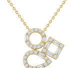 Load image into Gallery viewer, 1/2 Ctw Open Window Geometric Shapes Baguette and Round Cut Diamond Fashion Necklace in 10K Yellow Gold