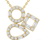 Load image into Gallery viewer, 1/2 Ctw Open Window Geometric Shapes Baguette and Round Cut Diamond Fashion Necklace in 10K Yellow Gold