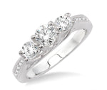 Load image into Gallery viewer, 1/2 Ctw Diamond Engagement Ring with 1/4 Ct Round Cut Center Stone in 14K White Gold