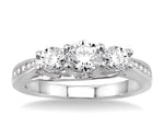 Load image into Gallery viewer, 1/2 Ctw Diamond Engagement Ring with 1/4 Ct Round Cut Center Stone in 14K White Gold