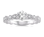 Load image into Gallery viewer, 1/2 Ctw Diamond Engagement Ring with 1/4 Ct Round Cut Center Stone in 14K White Gold