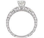Load image into Gallery viewer, 1/2 Ctw Diamond Engagement Ring with 1/4 Ct Round Cut Center Stone in 14K White Gold