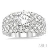 2 1/2 Ctw Diamond Semi-Mount Engagement Ring in 14K White Gold