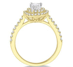Load image into Gallery viewer, 1/2 Ctw Diamond Ladies Engagement Ring with 1/4 Ct Oval Cut Center Stone in 14K Yellow and White Gold
