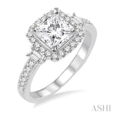 1/2 Ctw Diamond Semi-Mount Engagement Ring in 14K White Gold