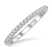 1/10 Ctw Round Cut Diamond Wedding Band in 14K White Gold