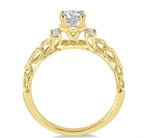 Load image into Gallery viewer, 1/3 Ctw Diamond Engagement Ring with 1/4 Ct Round Cut Center Stone in 14K Yellow Gold