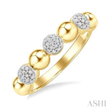 4 MM Bold Bead and 1/20 Ctw Round Cut Bead Bijoux Diamond Fashion Ring in Yellow Gold Vermeil