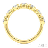 1 1/4 Ctw 7 Stone Bezel Set Oval Cut Diamond Fashion Band in 14K Yellow Gold