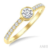 1/2 Ctw Luna Bezel Bezel Set Round Cut Diamond Ring in 14K Yellow Gold