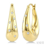 1/6 Ctw Round Cut Diamond Aeris Gold Mosaic Hoop Earrings in 10K Yellow Gold