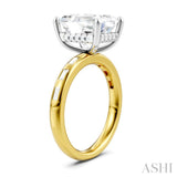 1/3 Ctw Emerald Shape Baguette and Round Cut Diamond Semi-Mount Engagement Ring in 14K Yellow and White Gold