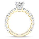 Load image into Gallery viewer, 14k White Gold 1/2 carat Lab Grown Diamond VS+ F+ 1 1/2 carat Center Princess Semi Mount Three Stone Engagement Ring