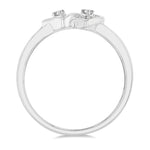 Load image into Gallery viewer, 1/10 Ctw Twin Hearts Diamond Ring in 10K White Gold