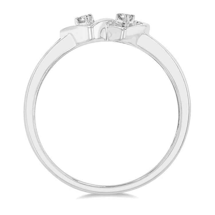 1/10 Ctw Twin Hearts Diamond Ring in 10K White Gold
