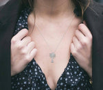 Load image into Gallery viewer, 1/4 Ctw Palm Tree Round Cut Diamond Pendant in 14K White Gold with Chain