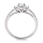 Load image into Gallery viewer, 3/8 Ctw Diamond Engagement Ring with 1/5 Ct Princess Cut Center Stone in 14K White Gold