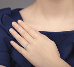 Load image into Gallery viewer, 3/8 Ctw Diamond Engagement Ring with 1/5 Ct Princess Cut Center Stone in 14K White Gold