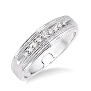 1/8 Ctw Round Cut Diamond Men's Ring in 10K White Gold