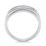 Load image into Gallery viewer, 1/8 Ctw Round Cut Diamond Men's Ring in 10K White Gold