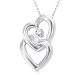 Load image into Gallery viewer, 1/20 Ctw Round Cut Diamond Pendant in 10K White Gold with Chain