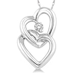 Load image into Gallery viewer, 1/20 Ctw Round Cut Diamond Pendant in 10K White Gold with Chain