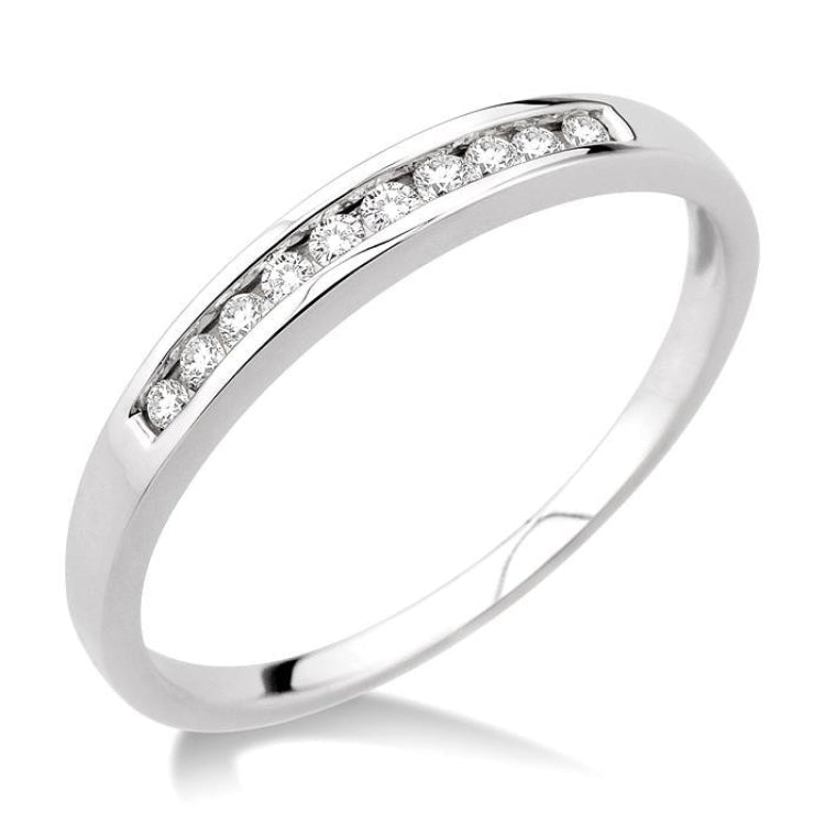 1/10 Ctw Round Cut Diamond Band in 10K White Gold