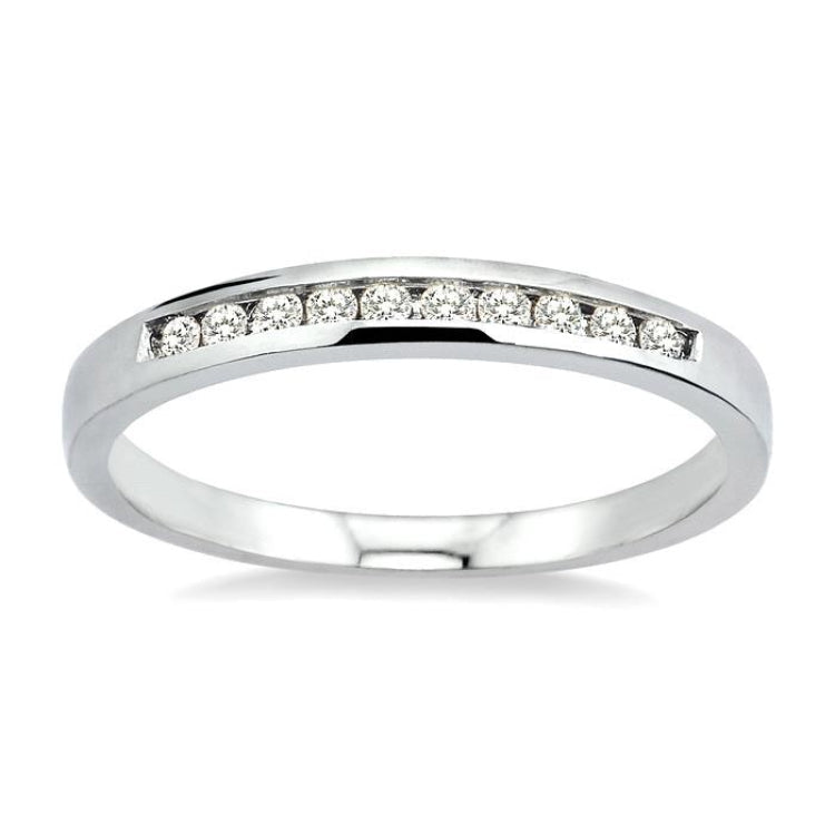 1/10 Ctw Round Cut Diamond Band in 10K White Gold