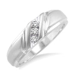 Load image into Gallery viewer, 1/8 Ctw Round Cut Diamond Men's Band in 14K White Gold