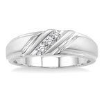 Load image into Gallery viewer, 1/8 Ctw Round Cut Diamond Men's Band in 14K White Gold