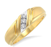 1/8 Ctw Round Cut Diamond Men's Band in 14K Yellow Gold