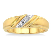 1/8 Ctw Round Cut Diamond Men's Band in 14K Yellow Gold