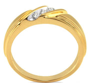 1/8 Ctw Round Cut Diamond Men's Band in 14K Yellow Gold