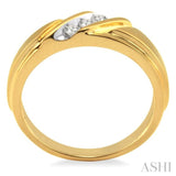 1/8 Ctw Round Cut Diamond Men's Band in 14K Yellow Gold