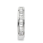 Load image into Gallery viewer, 1/10 Ctw Baguette Cut Diamond Huggie Earrings in 14K White Gold