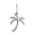 Load image into Gallery viewer, 1/4 Ctw Palm Tree Round Cut Diamond Earrings in 14K White Gold