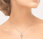 Load image into Gallery viewer, 1 Ctw Round Cut Diamond Cross Pendant in 14K Yellow Gold with Chain