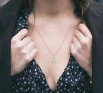 Load image into Gallery viewer, 1/10 Ctw Single Cut Diamond Cross Pendant in 14K White Gold with Chain