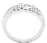 Load image into Gallery viewer, 1/8 Ctw Round Cut Diamond Men's Band in 10K White Gold