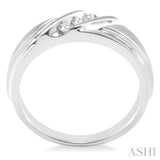 1/8 Ctw Round Cut Diamond Men's Band in 10K White Gold